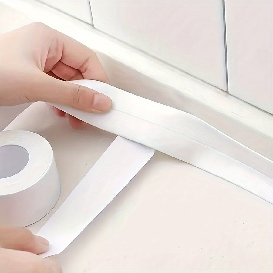 4 ROLLS Caulk Tape Long-Lasting Self-Adhesive Waterproof Strips for Bathroom & Kitchen, Caulking Tape, Instant Application, No Tools Needed, Peel And Stick, Bathroom Accessories, Bathroom, Bathroom Must Haves, Toilet Tape