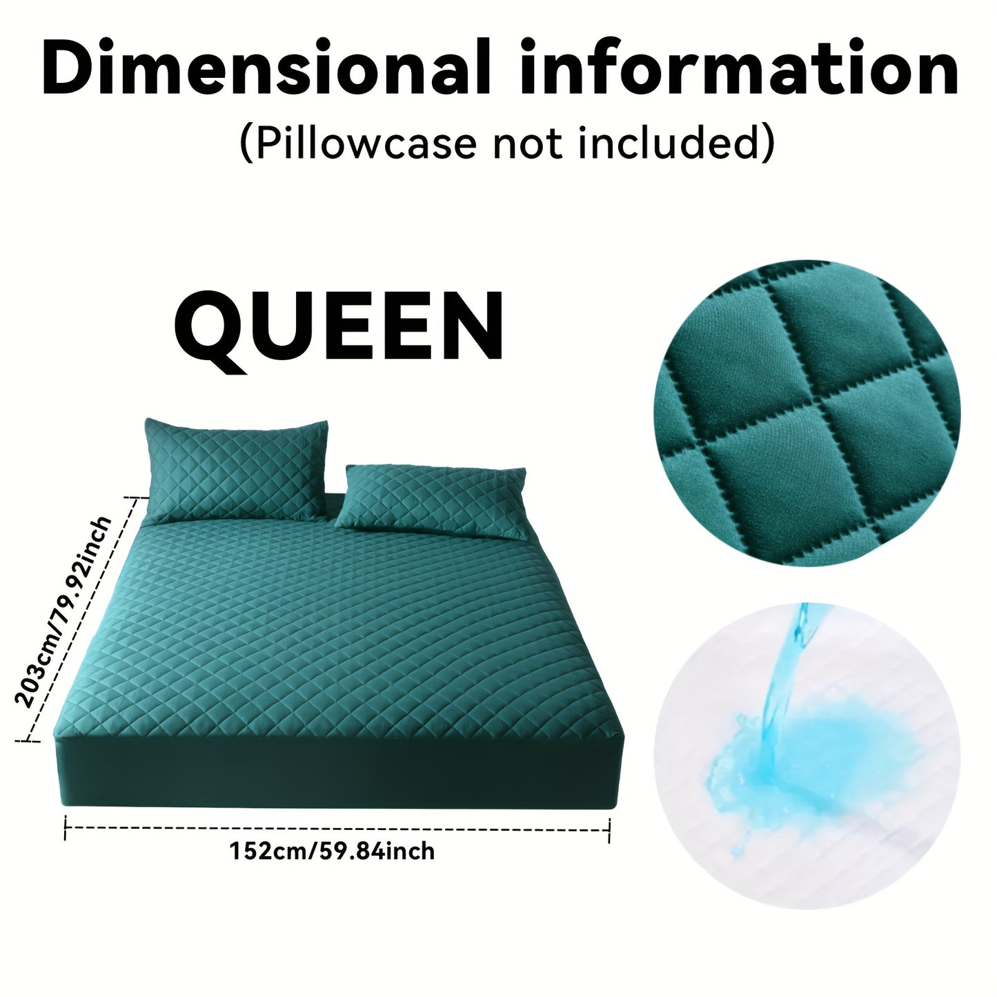 Quilted Waterproof Mattress Protective Cover - Super Soft And Comfortable Mattress Cover, Waterproof Mattress Protective Cover Fits Snugly Between Bed Sheets, Suitable for Room Decoration, Bedrooms, Guest Rooms, Hotels (exclu