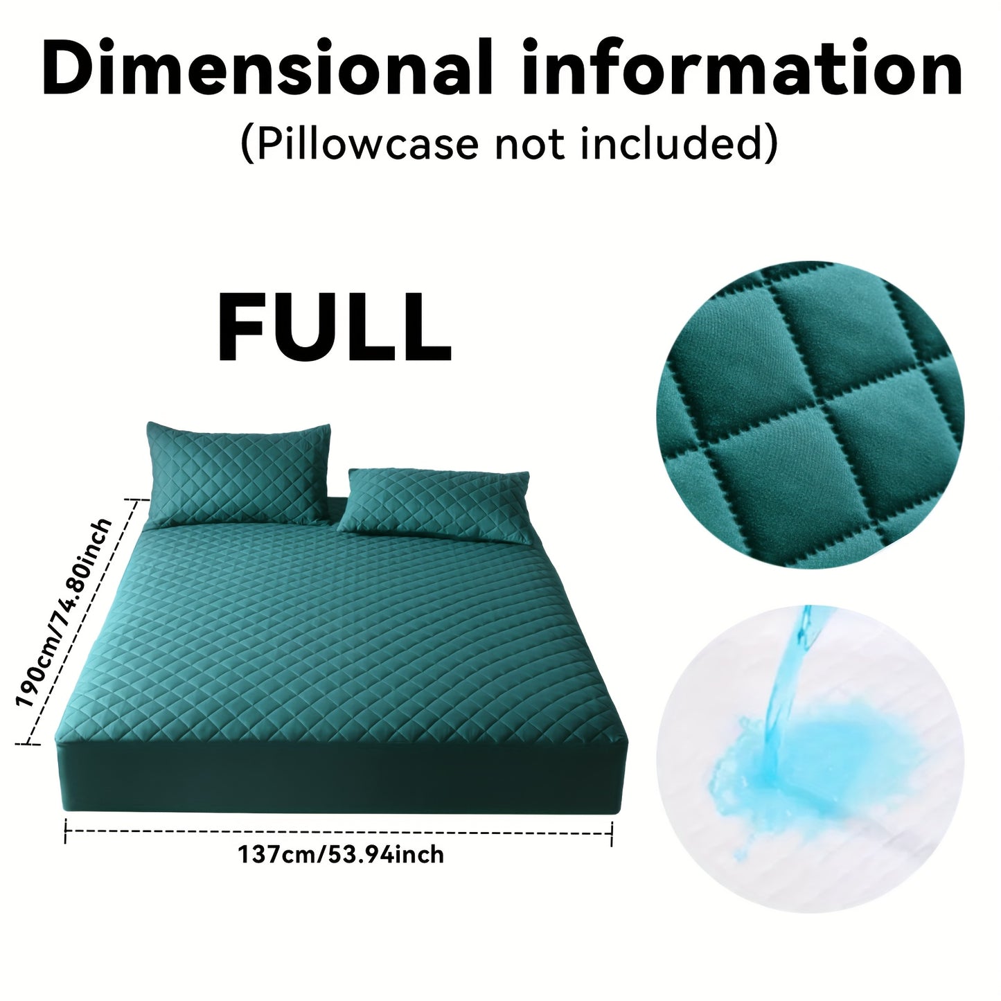 Quilted Waterproof Mattress Protective Cover - Super Soft And Comfortable Mattress Cover, Waterproof Mattress Protective Cover Fits Snugly Between Bed Sheets, Suitable for Room Decoration, Bedrooms, Guest Rooms, Hotels (exclu