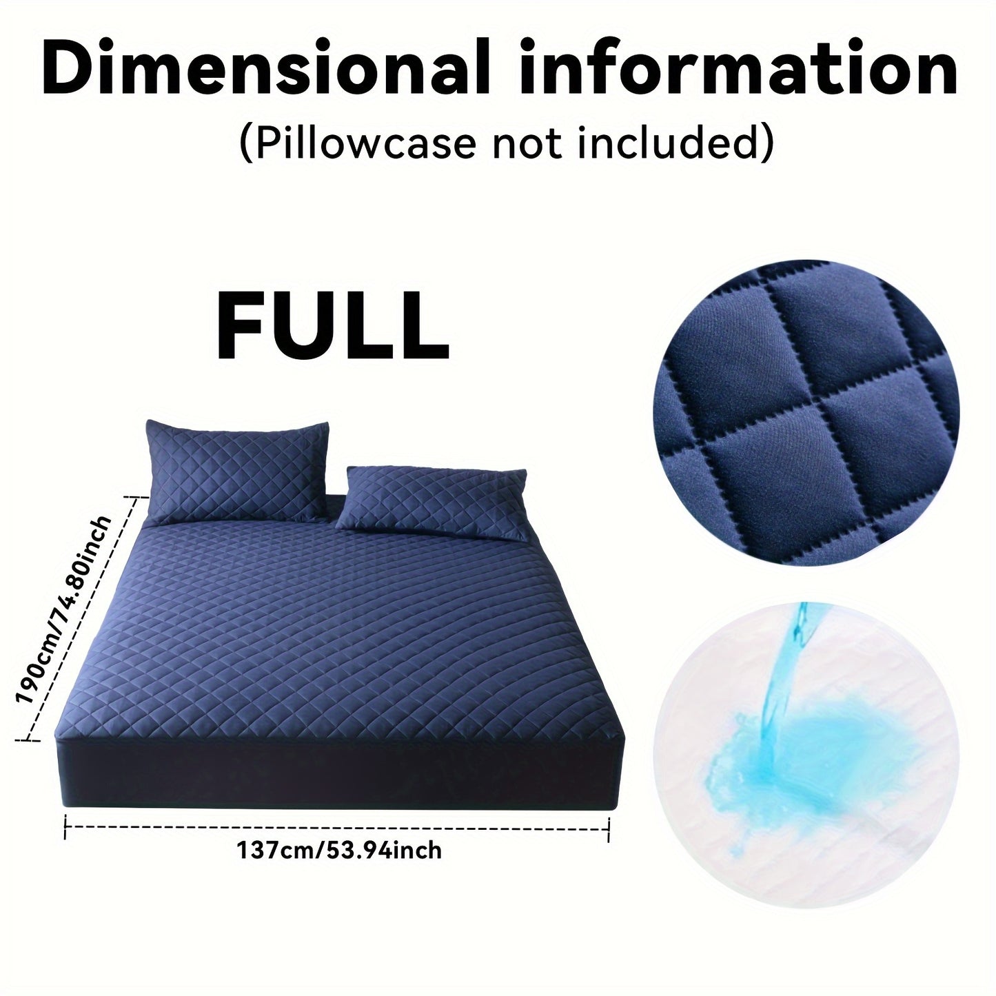 Quilted Waterproof Mattress Protective Cover - Super Soft And Comfortable Mattress Cover, Waterproof Mattress Protective Cover Fits Snugly Between Bed Sheets, Suitable for Room Decoration, Bedrooms, Guest Rooms, Hotels (exclu