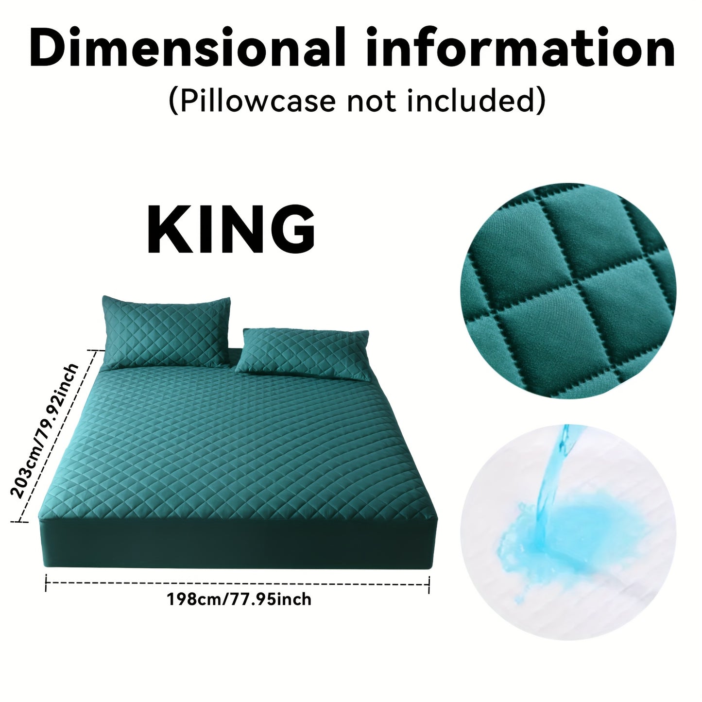 Quilted Waterproof Mattress Protective Cover - Super Soft And Comfortable Mattress Cover, Waterproof Mattress Protective Cover Fits Snugly Between Bed Sheets, Suitable for Room Decoration, Bedrooms, Guest Rooms, Hotels (exclu