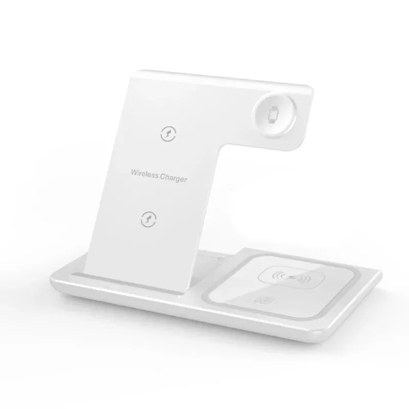 LED Fast Wireless Charger Stand 3 in 1 Foldable Charging Station For iPhone 15 14 13 12 11 Apple Watch 9 8 7 6 5 Airpods Pro