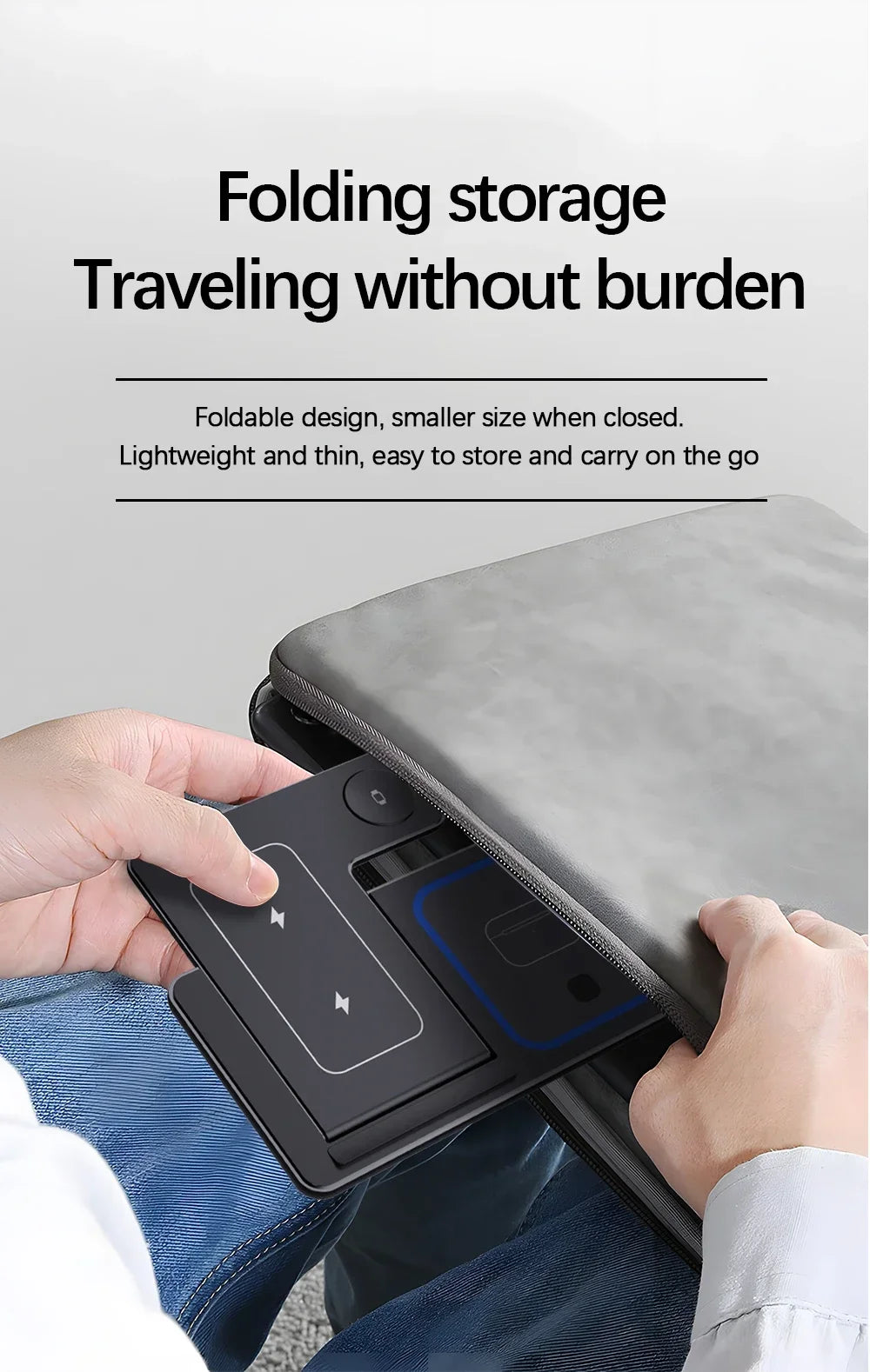 LED Fast Wireless Charger Stand 3 in 1 Foldable Charging Station For iPhone 15 14 13 12 11 Apple Watch 9 8 7 6 5 Airpods Pro