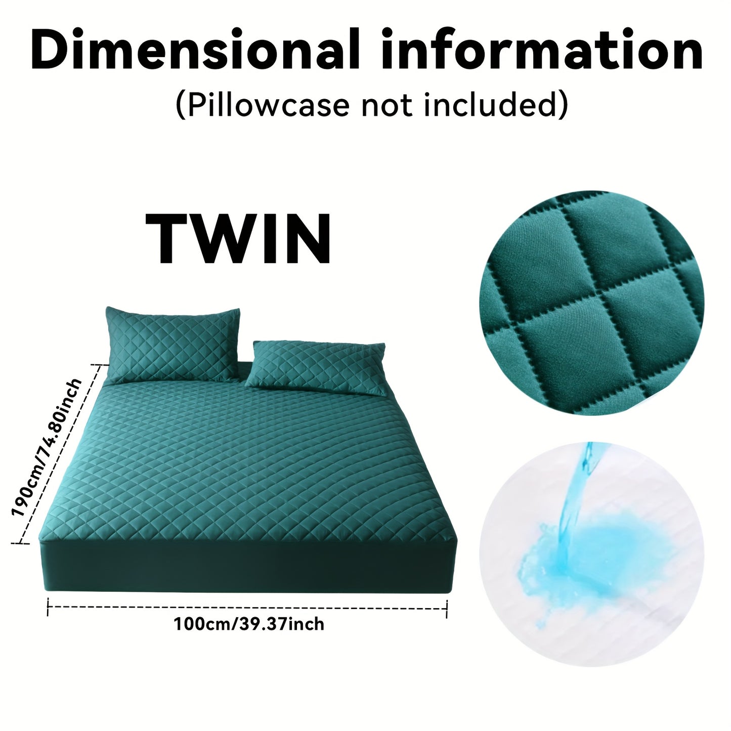 Quilted Waterproof Mattress Protective Cover - Super Soft And Comfortable Mattress Cover, Waterproof Mattress Protective Cover Fits Snugly Between Bed Sheets, Suitable for Room Decoration, Bedrooms, Guest Rooms, Hotels (exclu