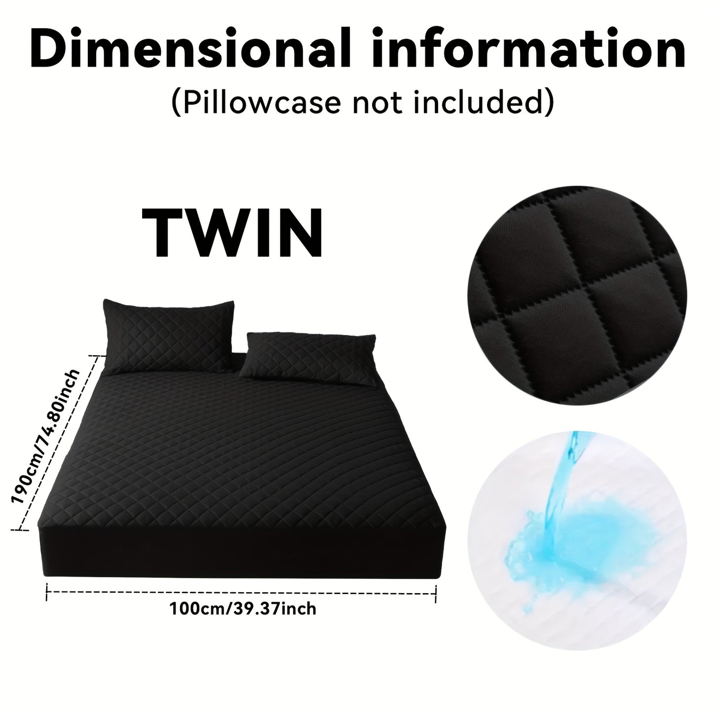 Quilted Waterproof Mattress Protective Cover - Super Soft And Comfortable Mattress Cover, Waterproof Mattress Protective Cover Fits Snugly Between Bed Sheets, Suitable for Room Decoration, Bedrooms, Guest Rooms, Hotels (exclu