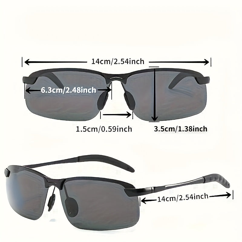 2pcs Sports Glasses Casual Glasses, Ultra Light Aurora Night Vision Driving Glasses Suitable For Men And Women-Anti-Glare, Half-Frame Design Ensures Safe Vision At Night, For Daily Wear Glasses, Gift Idea For Women Men