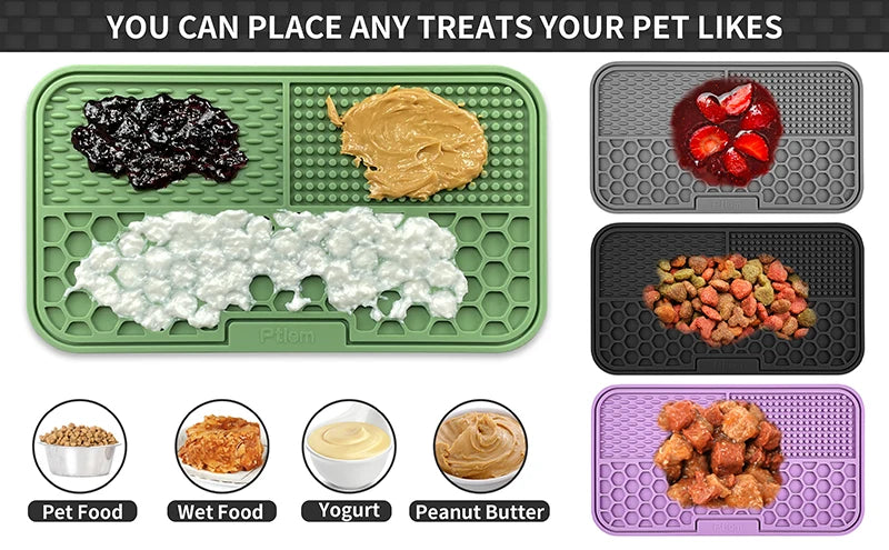 New Slow-Feeding Eco-Friendly Durable Non-Toxic Silicone Pet Placemat - Essential Anti-Choking Anti-Slip Dog Lick Mat - Ideal Su