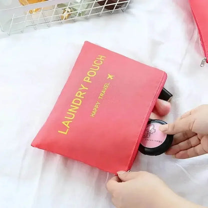 6 Pcs/Set Pink/Blue/Grey Travel Storage Bag Large Capacity Waterproof Luggage Clothing Underwear Storage Bag Bag with Zipper