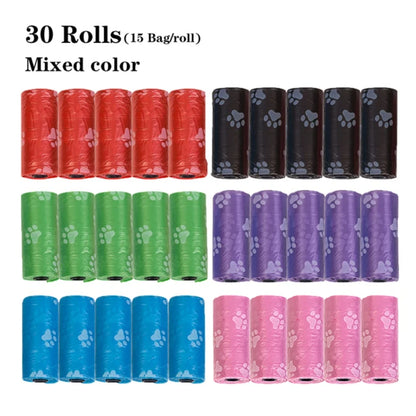 New Convenient Dog Poop Bag Set: 30 Refill Rolls with 1 Dispenser, Strong Leash Clip, Easy Tear-off Design - Essential Pet Waste