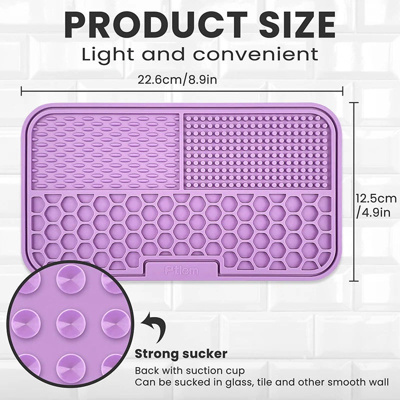 New Slow-Feeding Eco-Friendly Durable Non-Toxic Silicone Pet Placemat - Essential Anti-Choking Anti-Slip Dog Lick Mat - Ideal Su