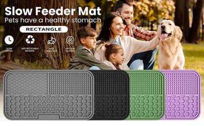 New Slow-Feeding Eco-Friendly Durable Non-Toxic Silicone Pet Placemat - Essential Anti-Choking Anti-Slip Dog Lick Mat - Ideal Su