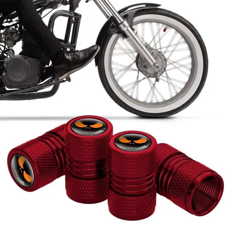 4PCS/Set Aluminium Alloy Car Wheel Tire Valve Air Caps Stem Cover Dustproof Auto Motorcycles Skull Styling Accessories Car Decor