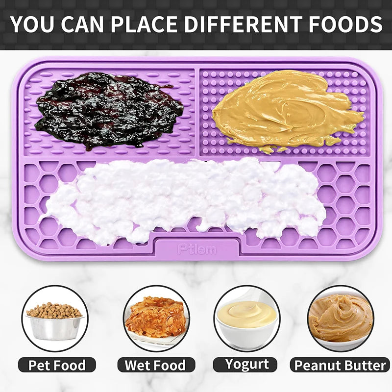 New Slow-Feeding Eco-Friendly Durable Non-Toxic Silicone Pet Placemat - Essential Anti-Choking Anti-Slip Dog Lick Mat - Ideal Su