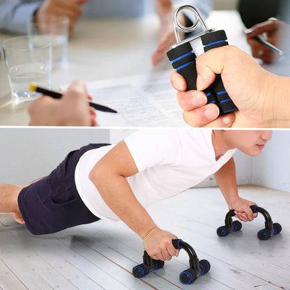 5-In-1 AB Wheel Roller Kit with Push-Up Bar Jump Rope Hand Gripper and Knee Pad Abdominal Core Carver Fitness Workout
