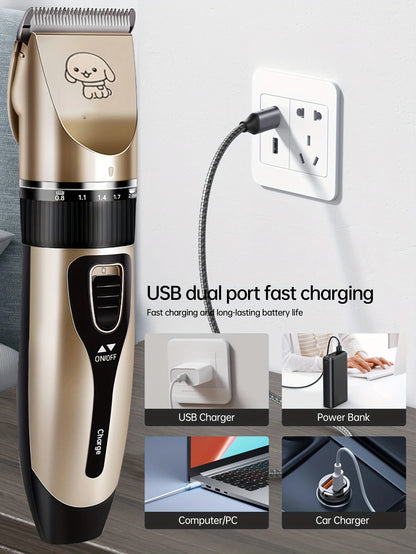 Pet Hair Trimmer Kit Electric Precision Clippers Perfect for Professional Grooming at Home, Ideal for Dogs and Cats