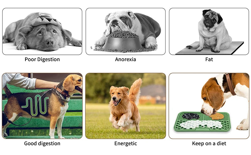 New Slow-Feeding Eco-Friendly Durable Non-Toxic Silicone Pet Placemat - Essential Anti-Choking Anti-Slip Dog Lick Mat - Ideal Su
