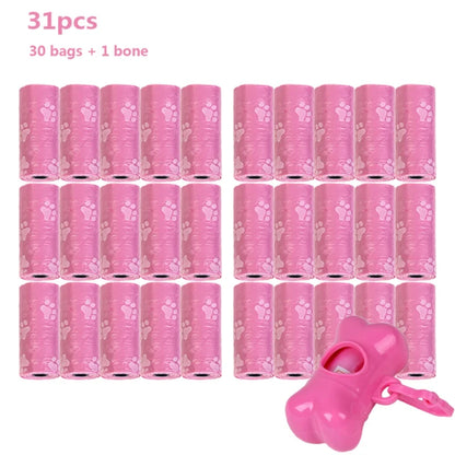New Convenient Dog Poop Bag Set: 30 Refill Rolls with 1 Dispenser, Strong Leash Clip, Easy Tear-off Design - Essential Pet Waste