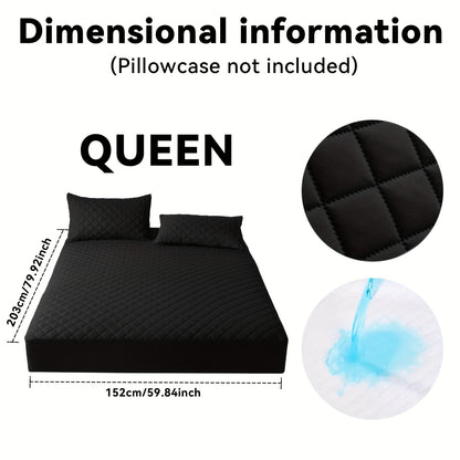 Quilted Waterproof Mattress Protective Cover - Super Soft And Comfortable Mattress Cover, Waterproof Mattress Protective Cover Fits Snugly Between Bed Sheets, Suitable for Room Decoration, Bedrooms, Guest Rooms, Hotels (exclu