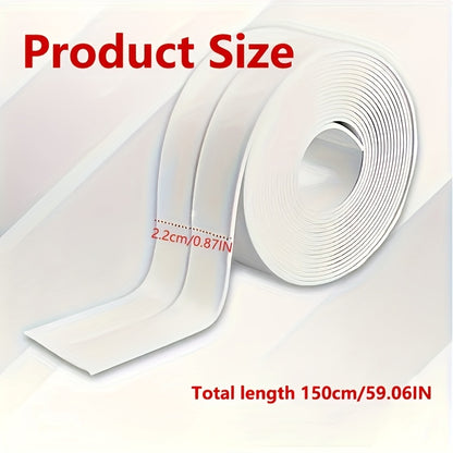 4 ROLLS Caulk Tape Long-Lasting Self-Adhesive Waterproof Strips for Bathroom & Kitchen, Caulking Tape, Instant Application, No Tools Needed, Peel And Stick, Bathroom Accessories, Bathroom, Bathroom Must Haves, Toilet Tape